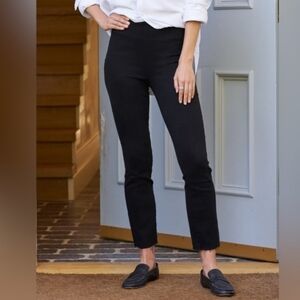 Frank & Eileen Illusion 01 Raw Hem Slim Straight Black Pull-on Jeans Women's 31